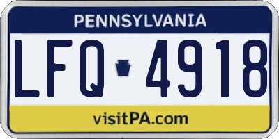 PA license plate LFQ4918