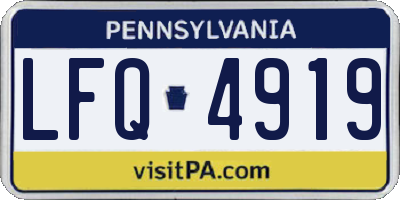 PA license plate LFQ4919