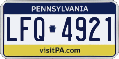 PA license plate LFQ4921
