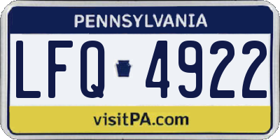 PA license plate LFQ4922