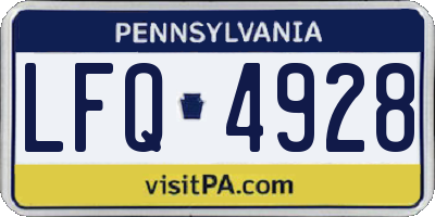 PA license plate LFQ4928