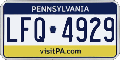PA license plate LFQ4929