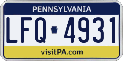 PA license plate LFQ4931