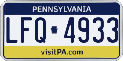 PA license plate LFQ4933