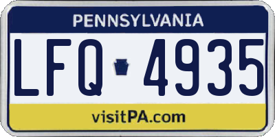 PA license plate LFQ4935
