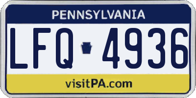 PA license plate LFQ4936
