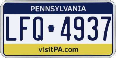 PA license plate LFQ4937
