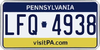 PA license plate LFQ4938