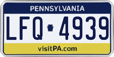 PA license plate LFQ4939