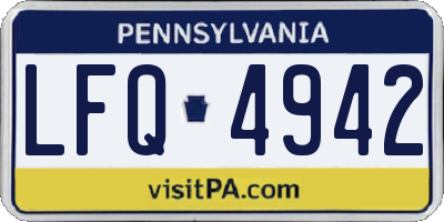 PA license plate LFQ4942