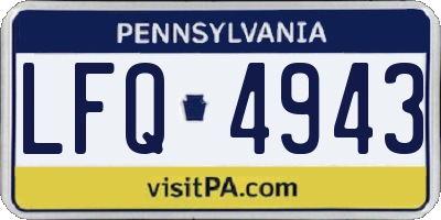 PA license plate LFQ4943