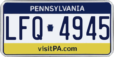 PA license plate LFQ4945