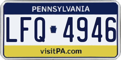 PA license plate LFQ4946