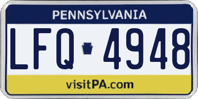 PA license plate LFQ4948