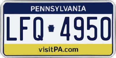 PA license plate LFQ4950