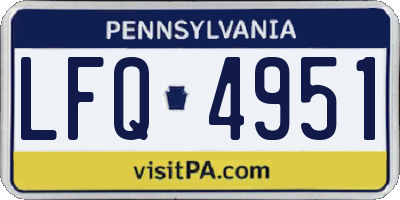 PA license plate LFQ4951