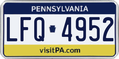 PA license plate LFQ4952
