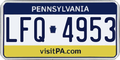 PA license plate LFQ4953