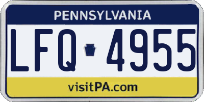 PA license plate LFQ4955