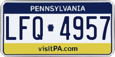 PA license plate LFQ4957