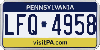 PA license plate LFQ4958