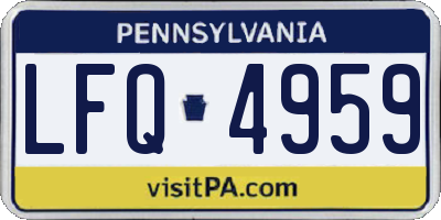 PA license plate LFQ4959