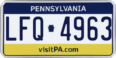 PA license plate LFQ4963