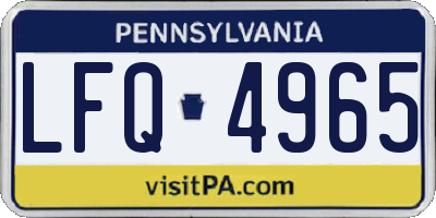 PA license plate LFQ4965