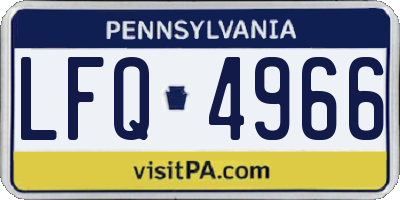 PA license plate LFQ4966