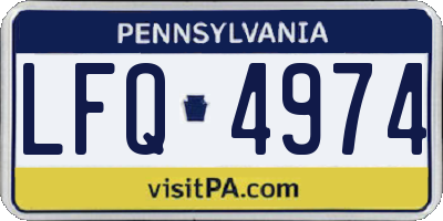 PA license plate LFQ4974