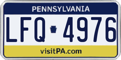 PA license plate LFQ4976