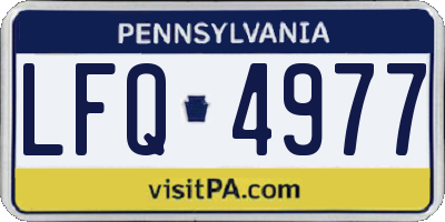 PA license plate LFQ4977