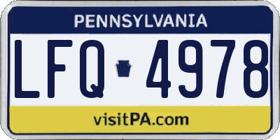 PA license plate LFQ4978