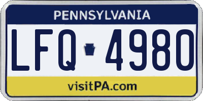 PA license plate LFQ4980