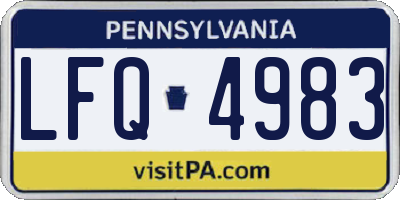 PA license plate LFQ4983