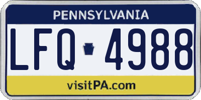 PA license plate LFQ4988