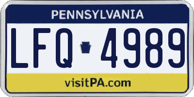 PA license plate LFQ4989