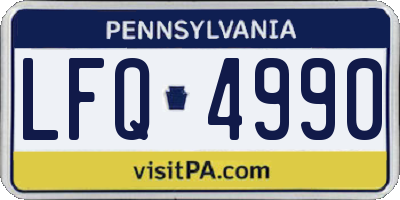 PA license plate LFQ4990