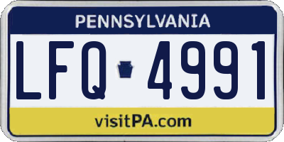 PA license plate LFQ4991