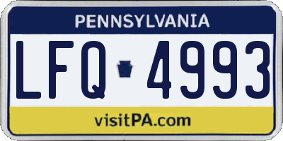 PA license plate LFQ4993