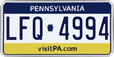 PA license plate LFQ4994