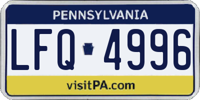 PA license plate LFQ4996