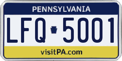 PA license plate LFQ5001
