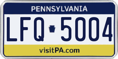 PA license plate LFQ5004