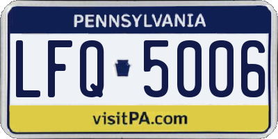 PA license plate LFQ5006