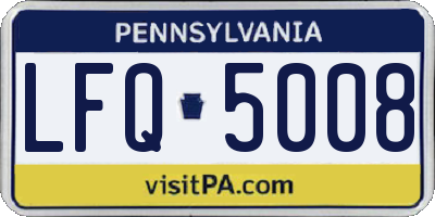 PA license plate LFQ5008