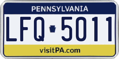 PA license plate LFQ5011