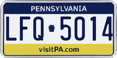 PA license plate LFQ5014