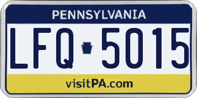 PA license plate LFQ5015