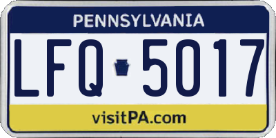 PA license plate LFQ5017